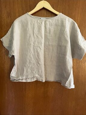 Linenfox S-M Mona Top in Khaki